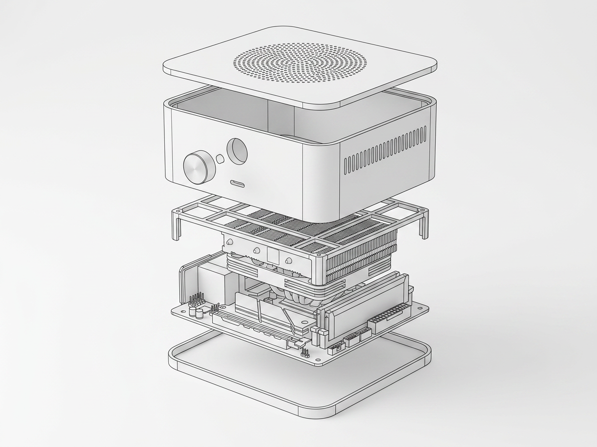 Haven device — exploded component view showing internal hardware